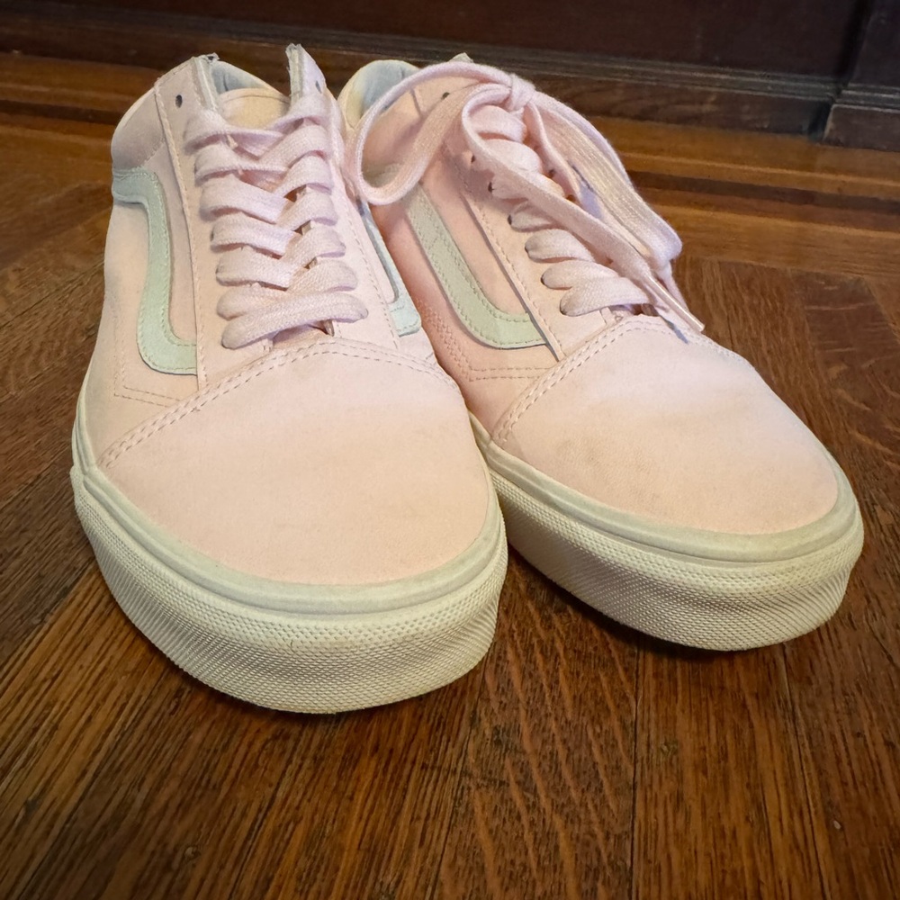 Vans Pink and White Old Skool Sneakers